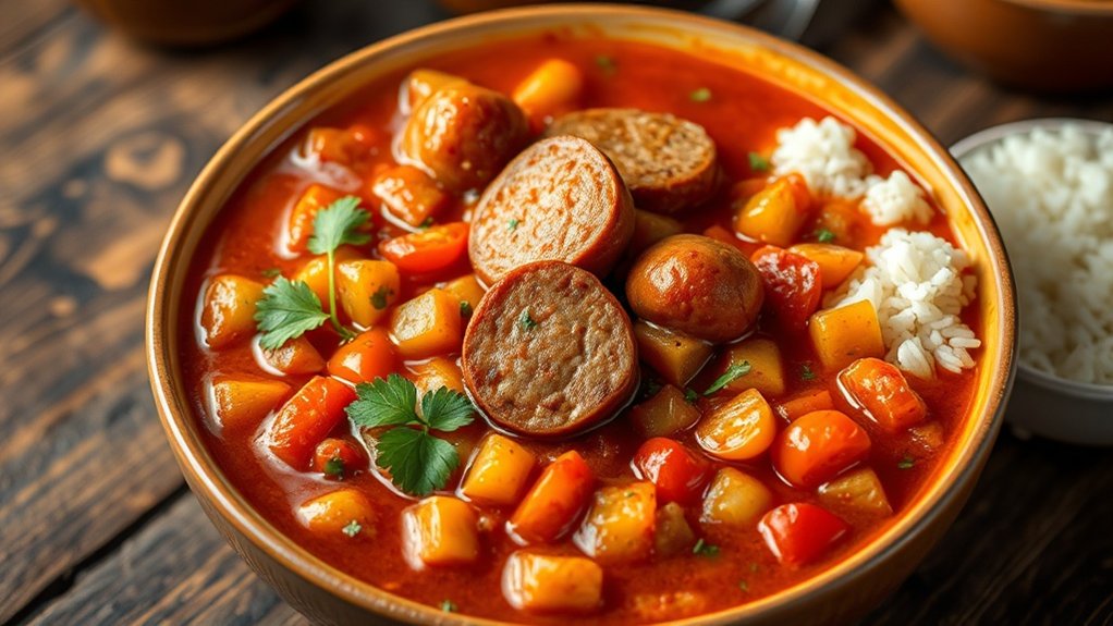 ingrédients pour le rougail de saucisse authentique