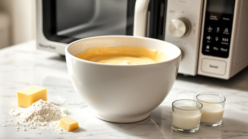 sauce béchamel au micro-ondes technique