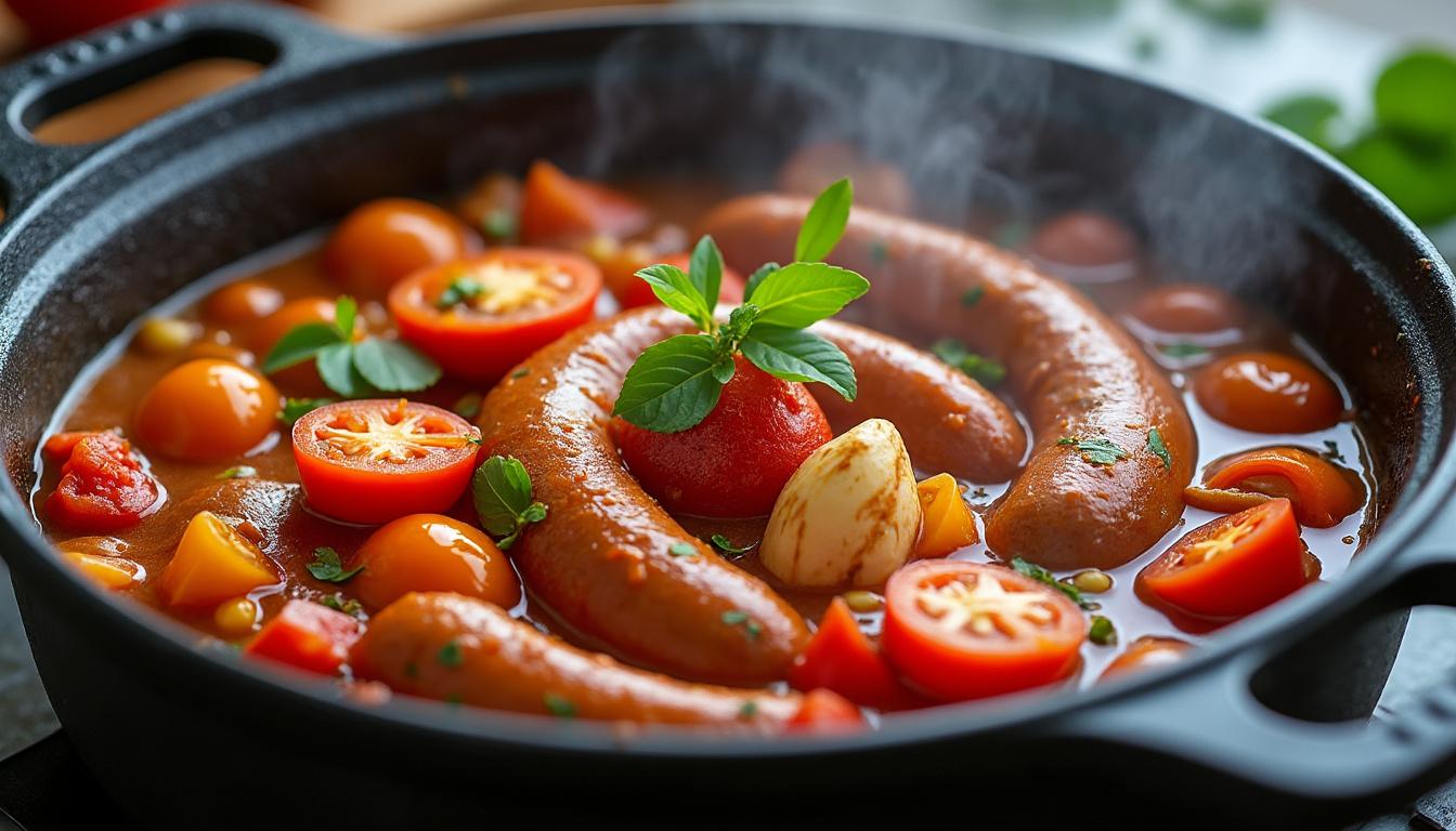 découvrez la recette traditionnelle réunionnaise du rougail saucisse, un plat savoureux et épicé à maîtriser pour régaler famille et amis.